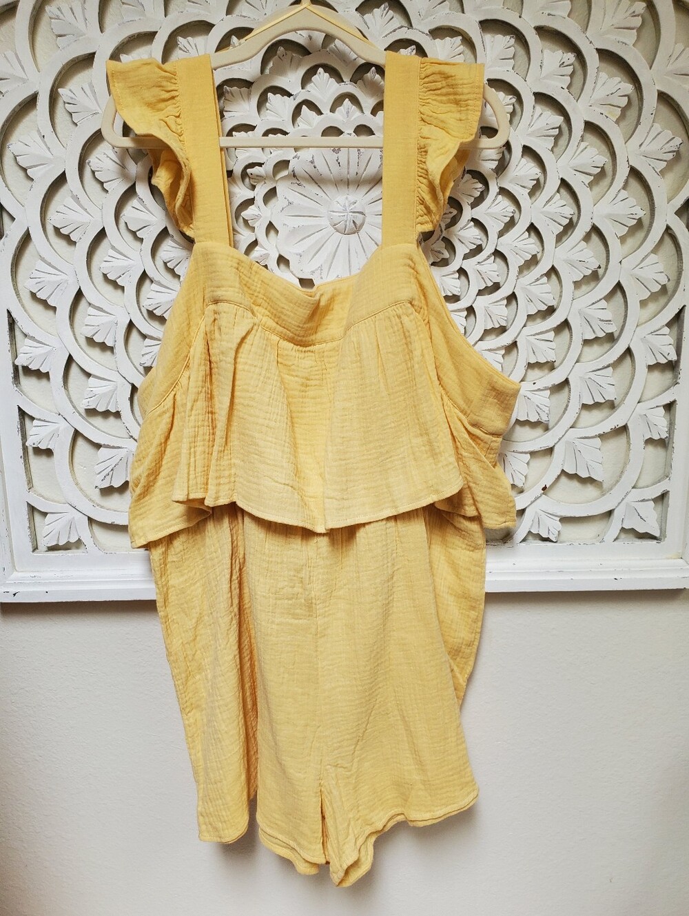 Heyson Boutique Yellow Gauze Romper Shortalls Size 3XL